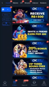 OK37 Game APK Download for free in Pakistan